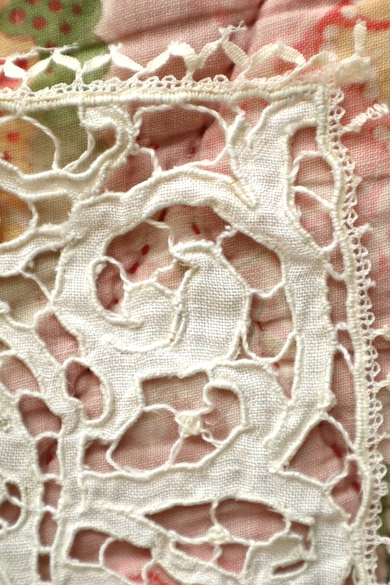 1920s French Richelieu Lace Portrait Panels