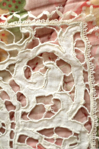 1920s French Richelieu Lace Portrait Panels