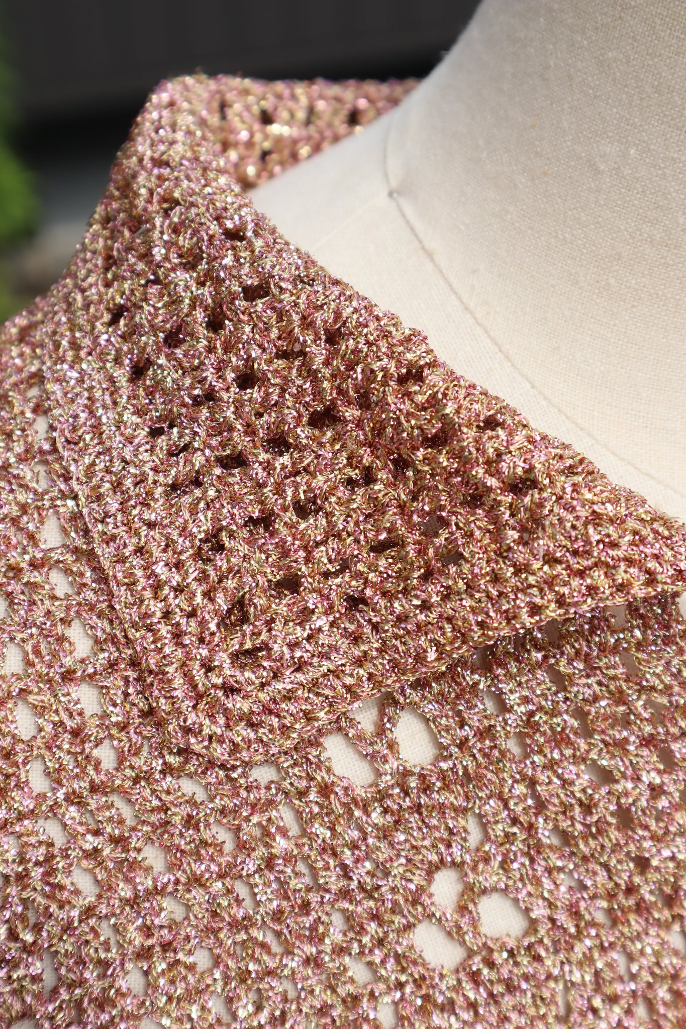 70s Hand Crocheted Glitter Dress