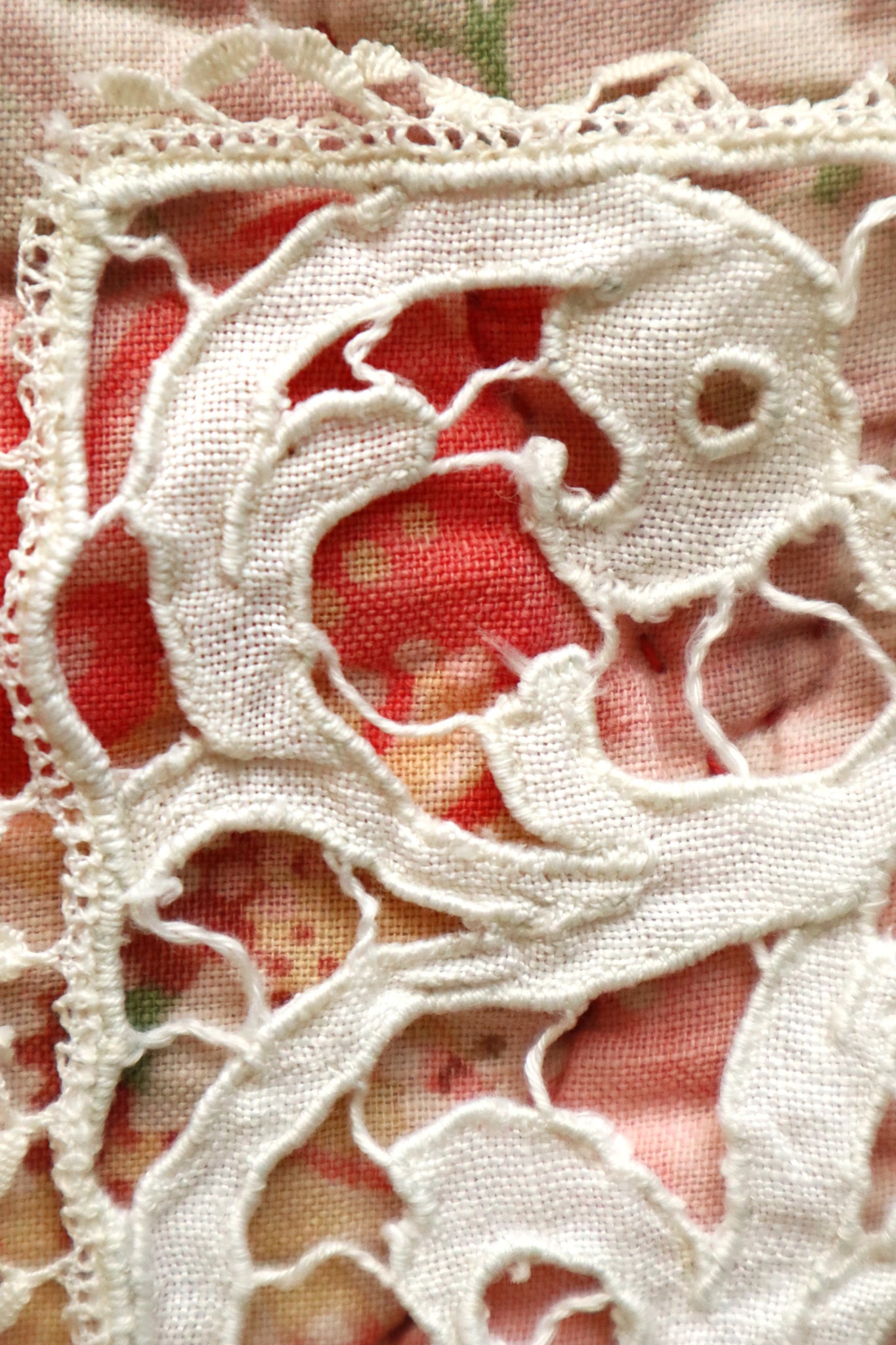 1920s French Richelieu Lace Portrait Panels