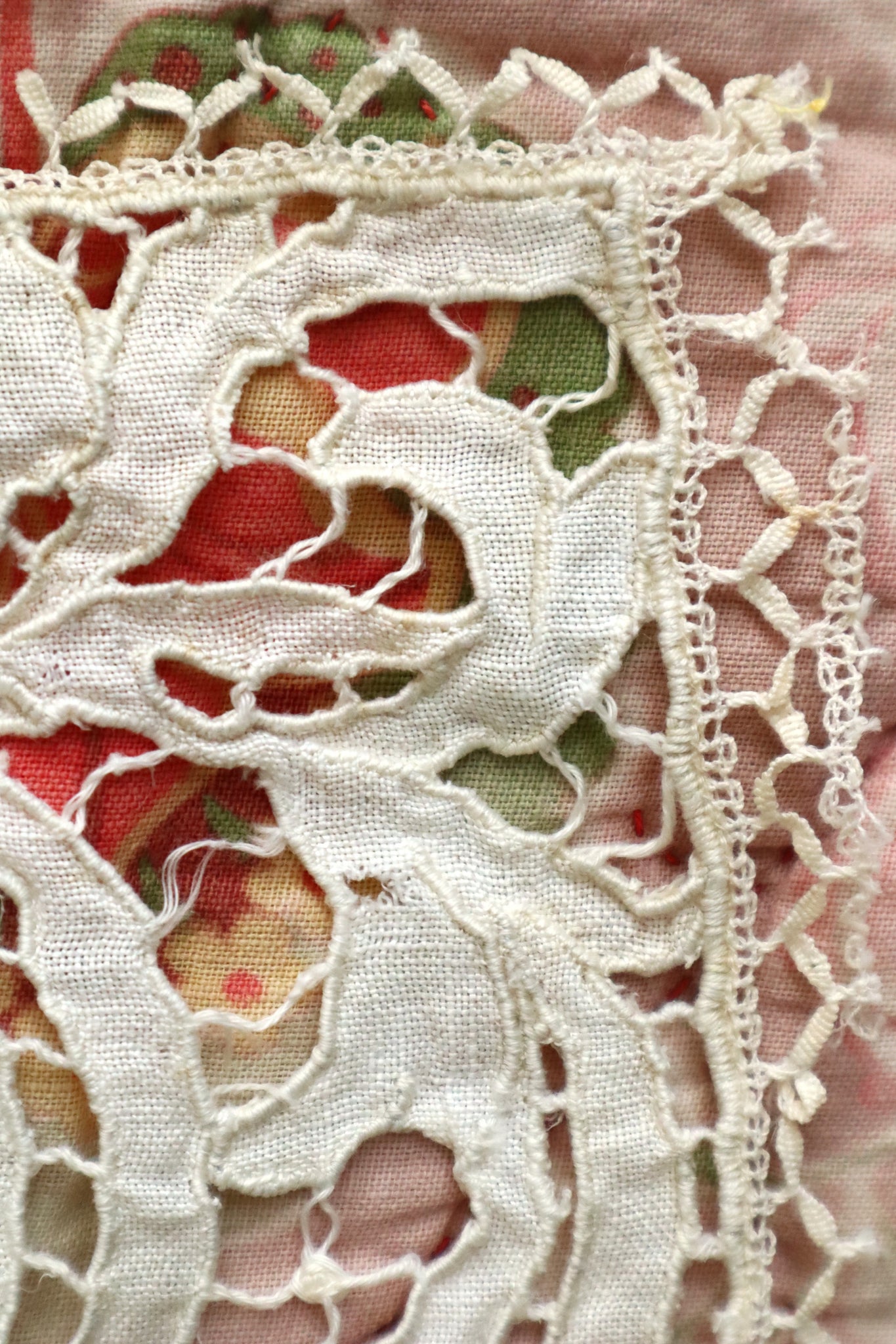 1920s French Richelieu Lace Portrait Panels
