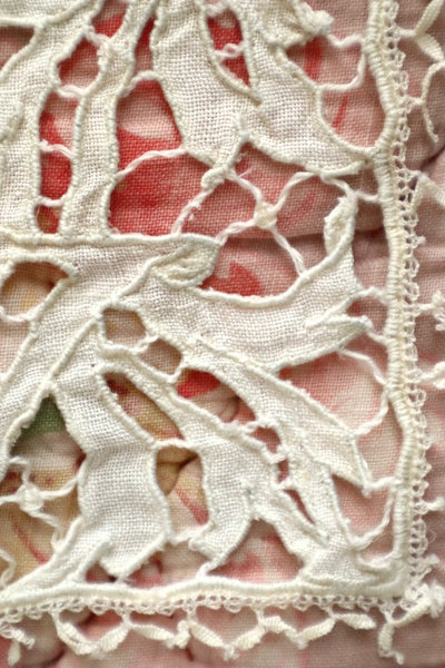 1920s French Richelieu Lace Portrait Panels