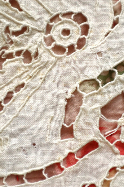 1920s French Richelieu Lace Portrait Panels