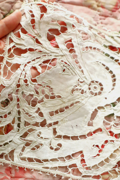 1920s French Richelieu Lace Portrait Panels
