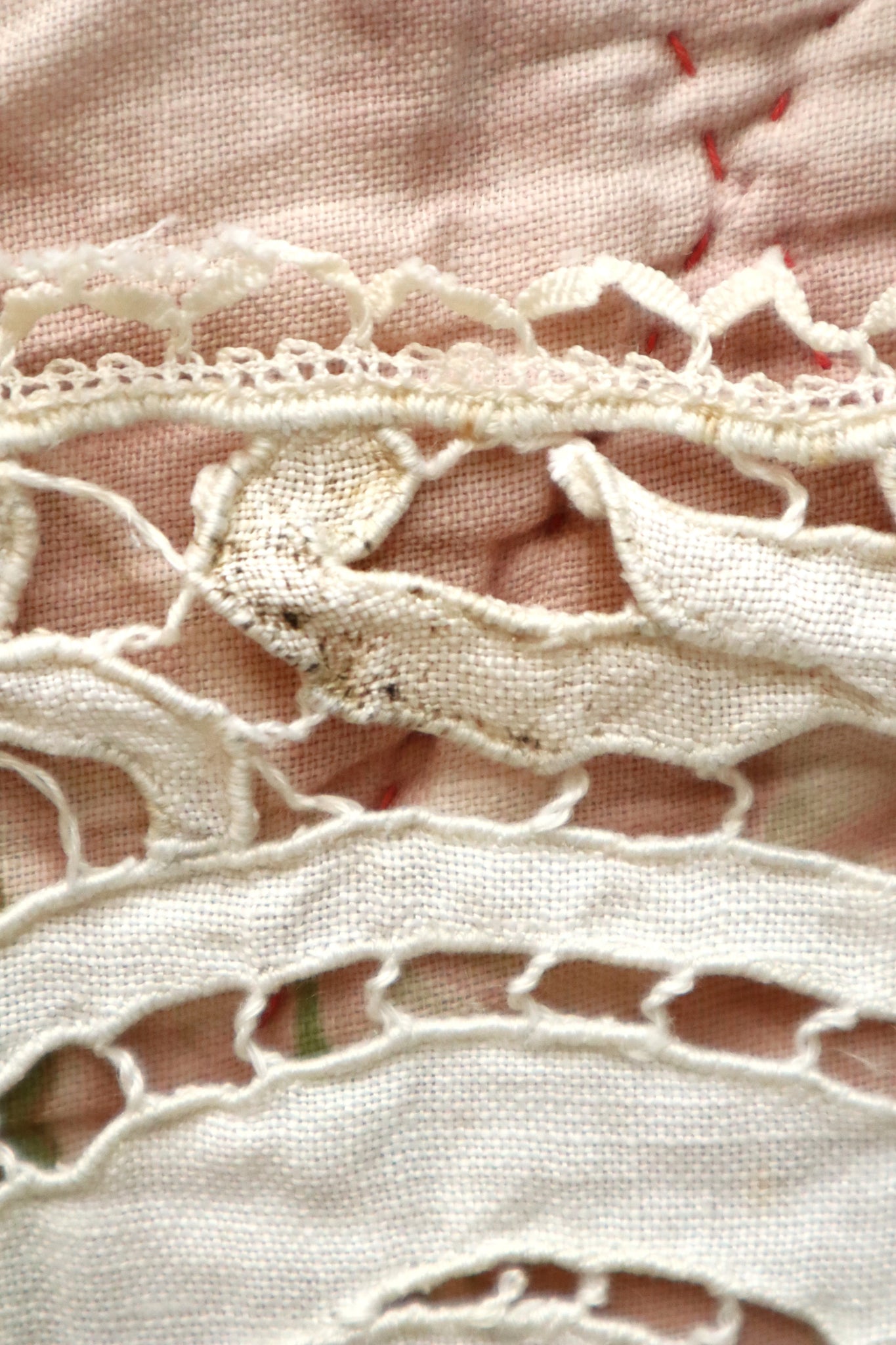1920s French Richelieu Lace Portrait Panels