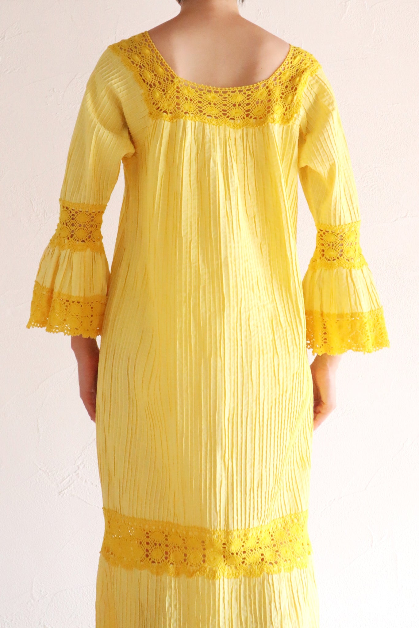 70s Yellow Mexican Dress