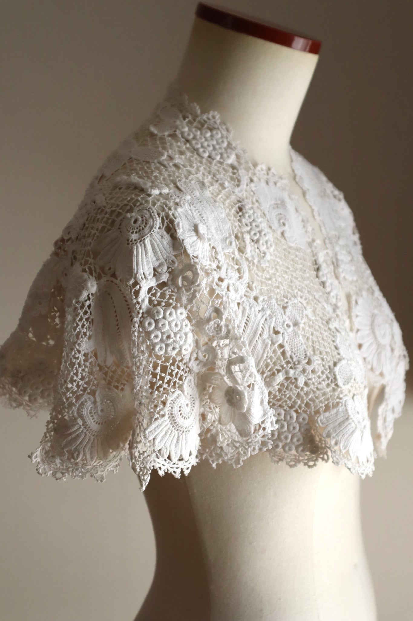 1900s French Hand-Crocheted Lace Bolero
