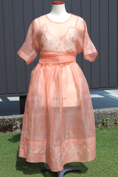 1930s~1940s Organza Blouse & Skirt