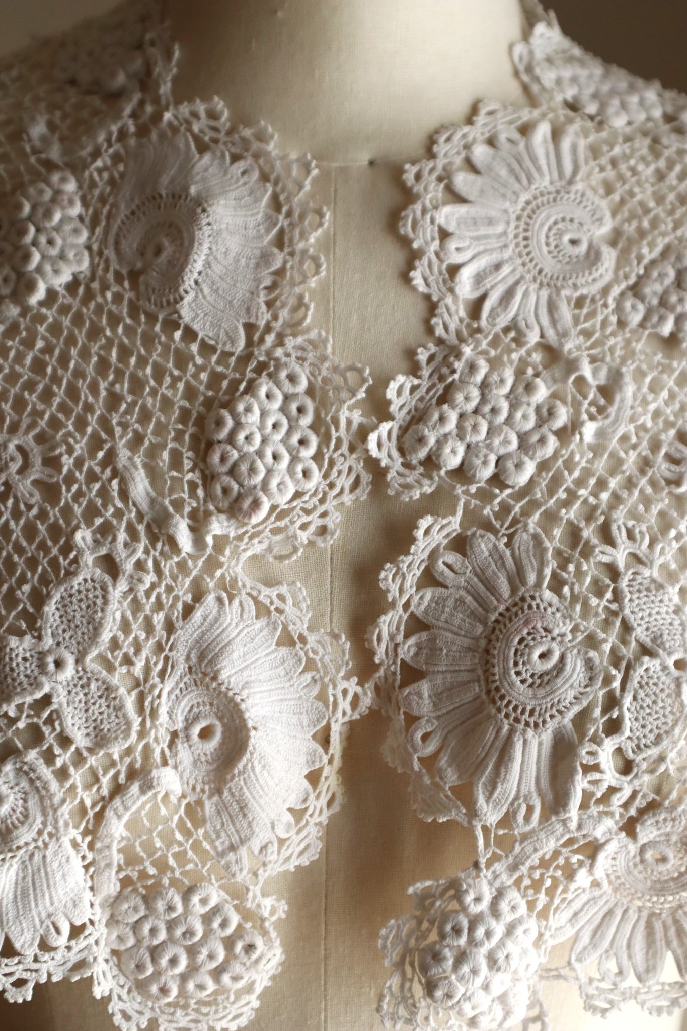 1900s French Hand-Crocheted Lace Bolero