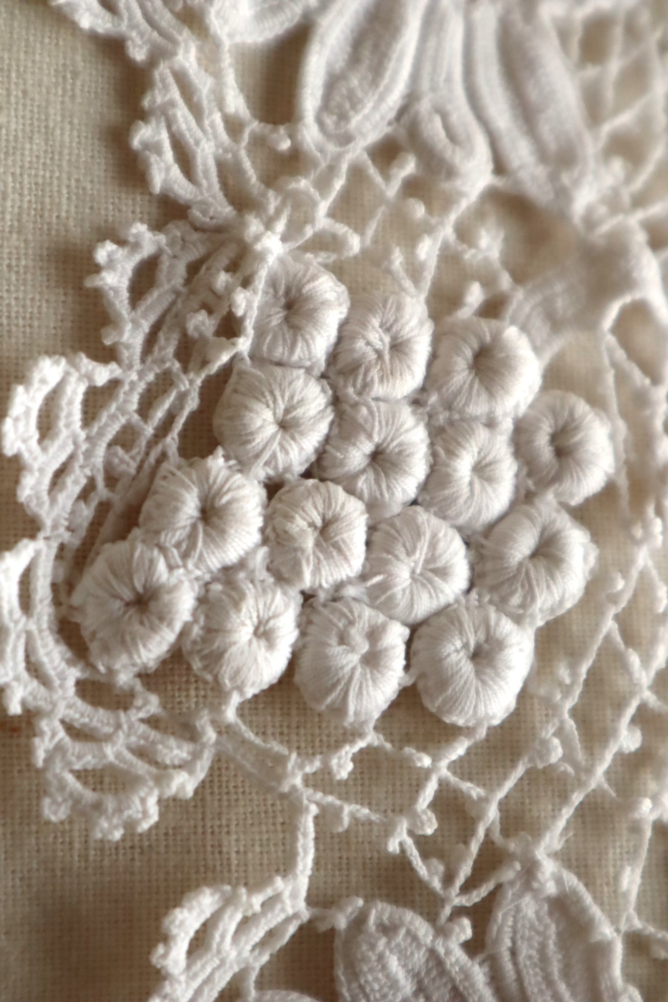 1900s French Hand-Crocheted Lace Bolero
