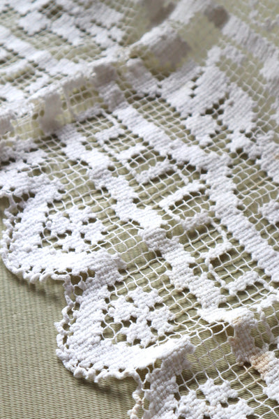 Late 19th Century French Filet Lace Panel Curtain
