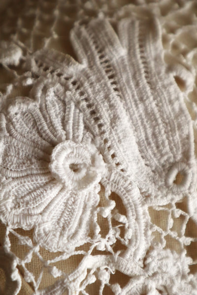 1900s French Hand-Crocheted Lace Bolero