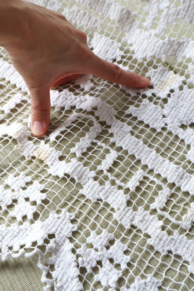 Late 19th Century French Filet Lace Panel Curtain