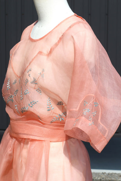 1930s~1940s Organza Blouse & Skirt