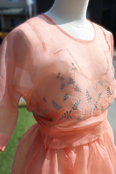 1930s~1940s Organza Blouse & Skirt