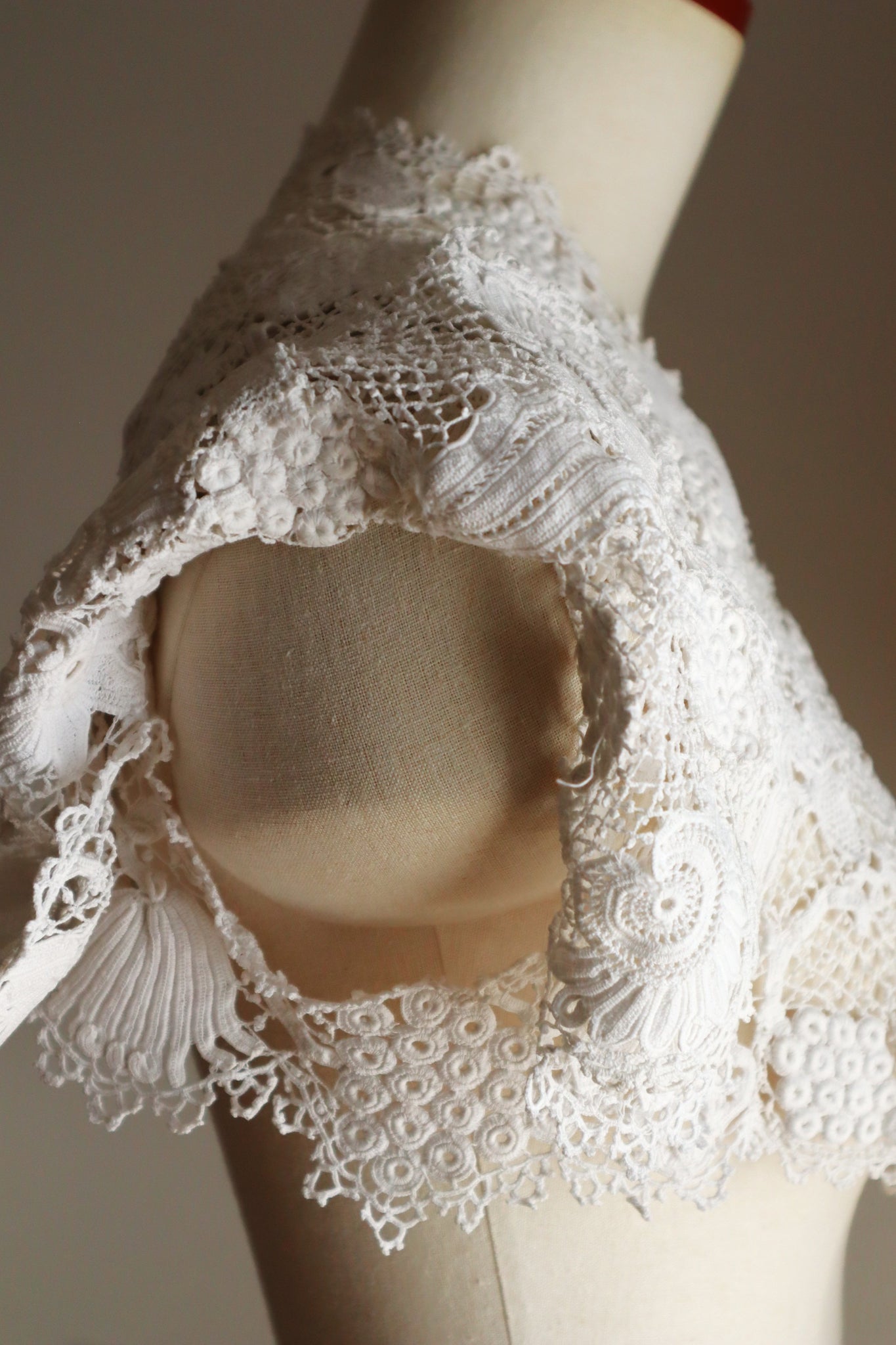1900s French Hand-Crocheted Lace Bolero