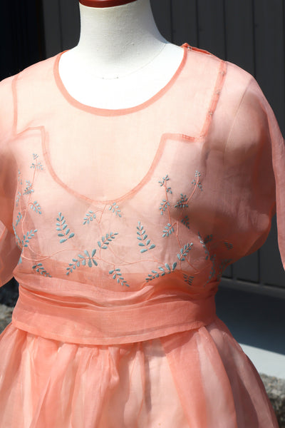 1930s~1940s Organza Blouse & Skirt