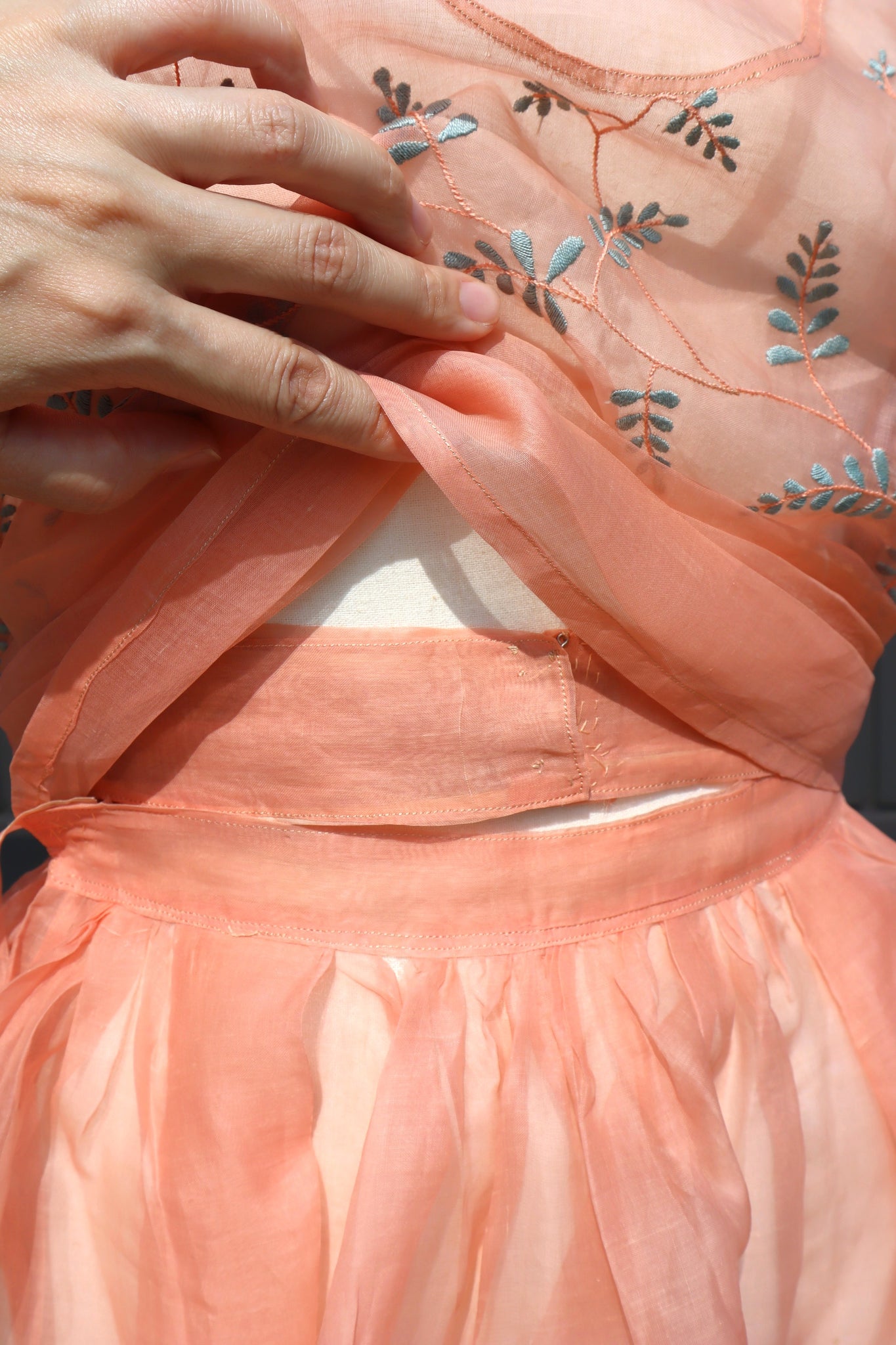 1930s~1940s Organza Blouse & Skirt