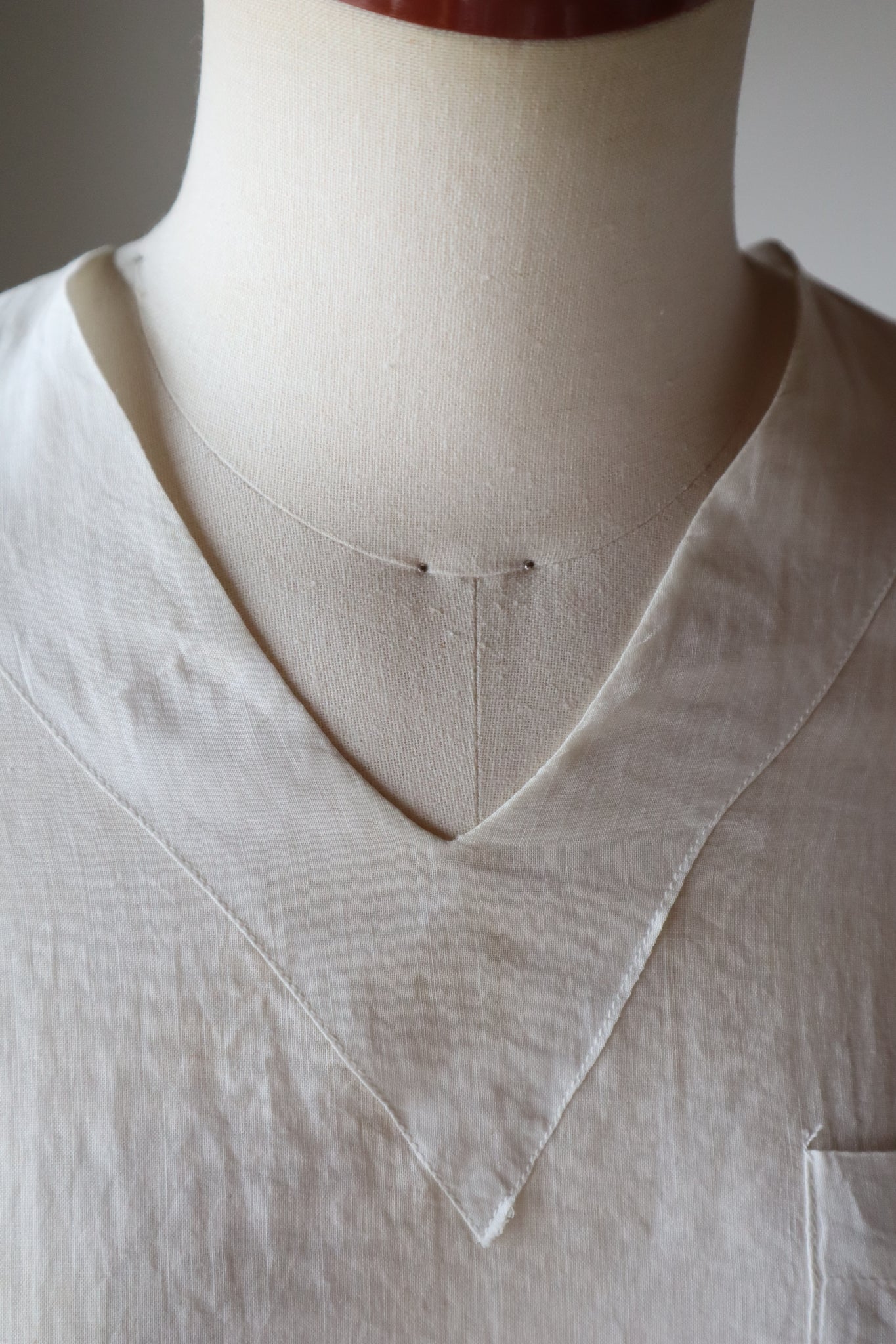 1910s–1920s American Medical Linen Work Dress