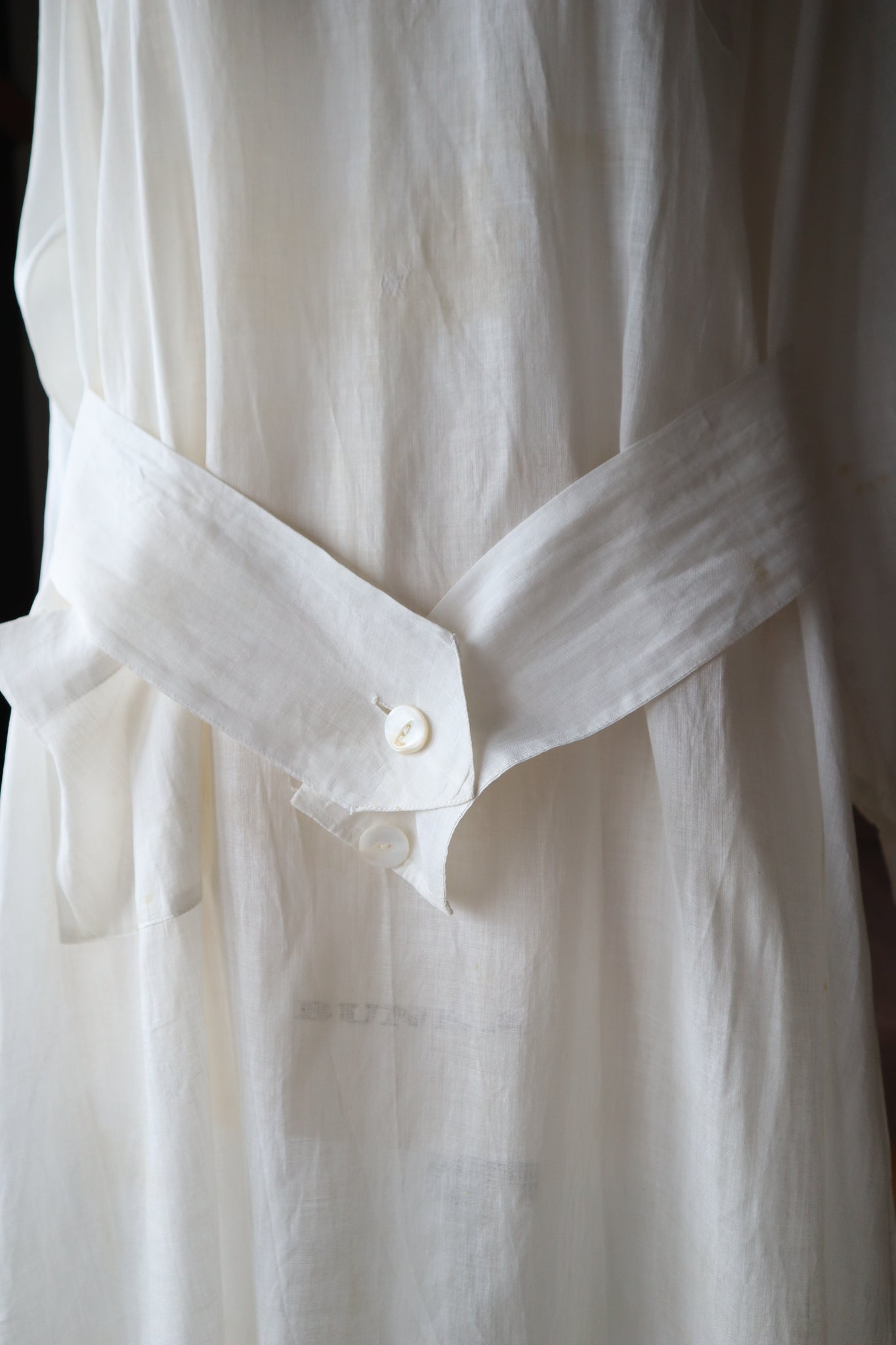 1910s–1920s American Medical Linen Work Dress