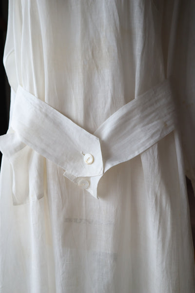 1910s–1920s American Medical Linen Work Dress