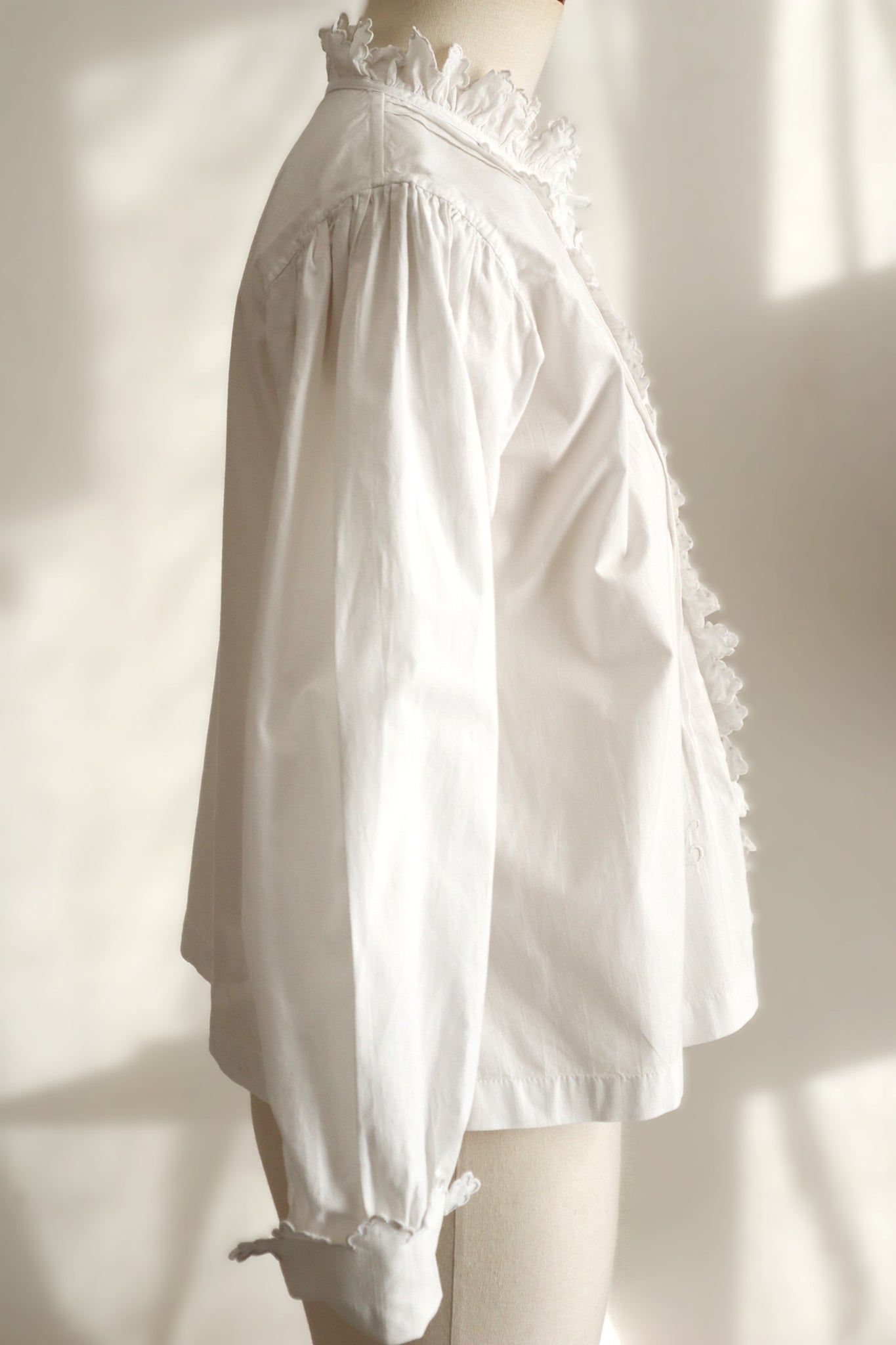 Early 20th Century French Monogram TF Cotton Blouse