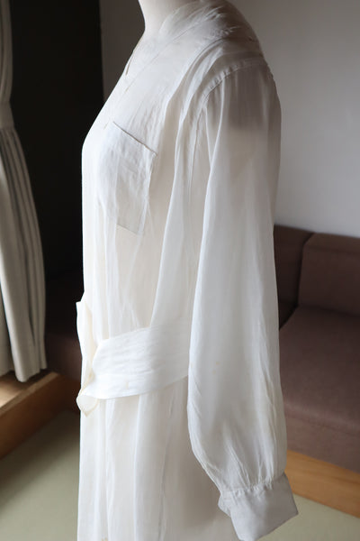 1910s–1920s American Medical Linen Work Dress