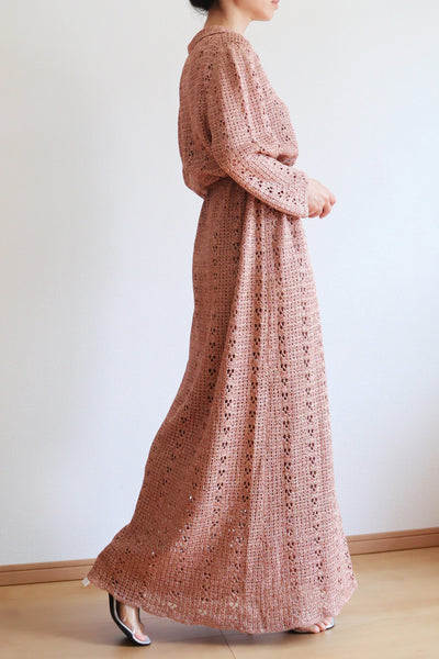 70s Hand Crocheted Glitter Dress