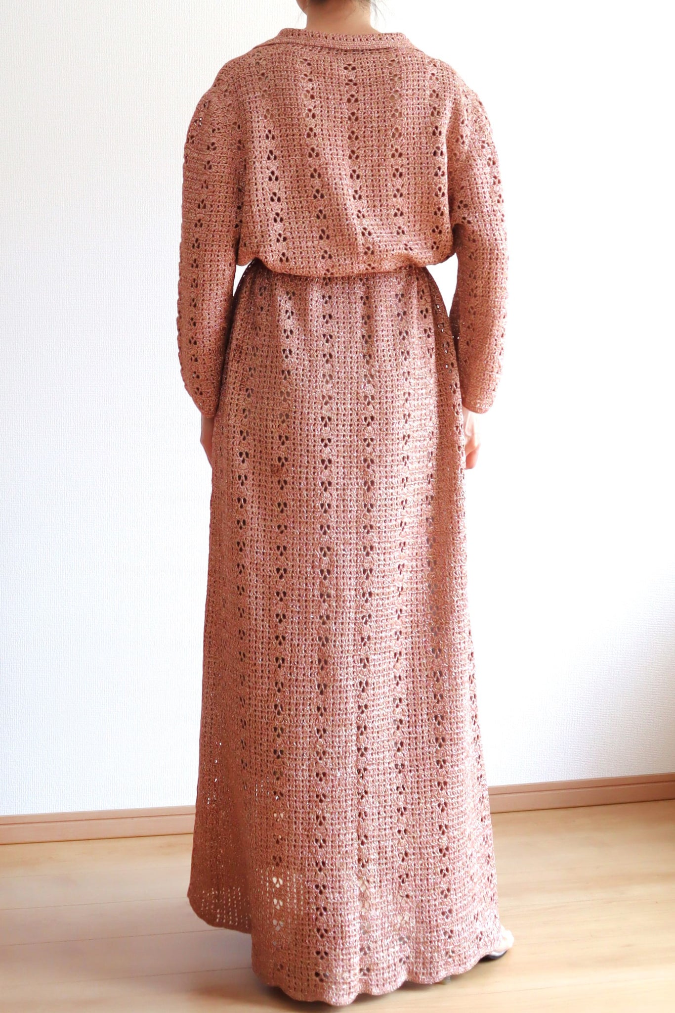 70s Hand Crocheted Glitter Dress