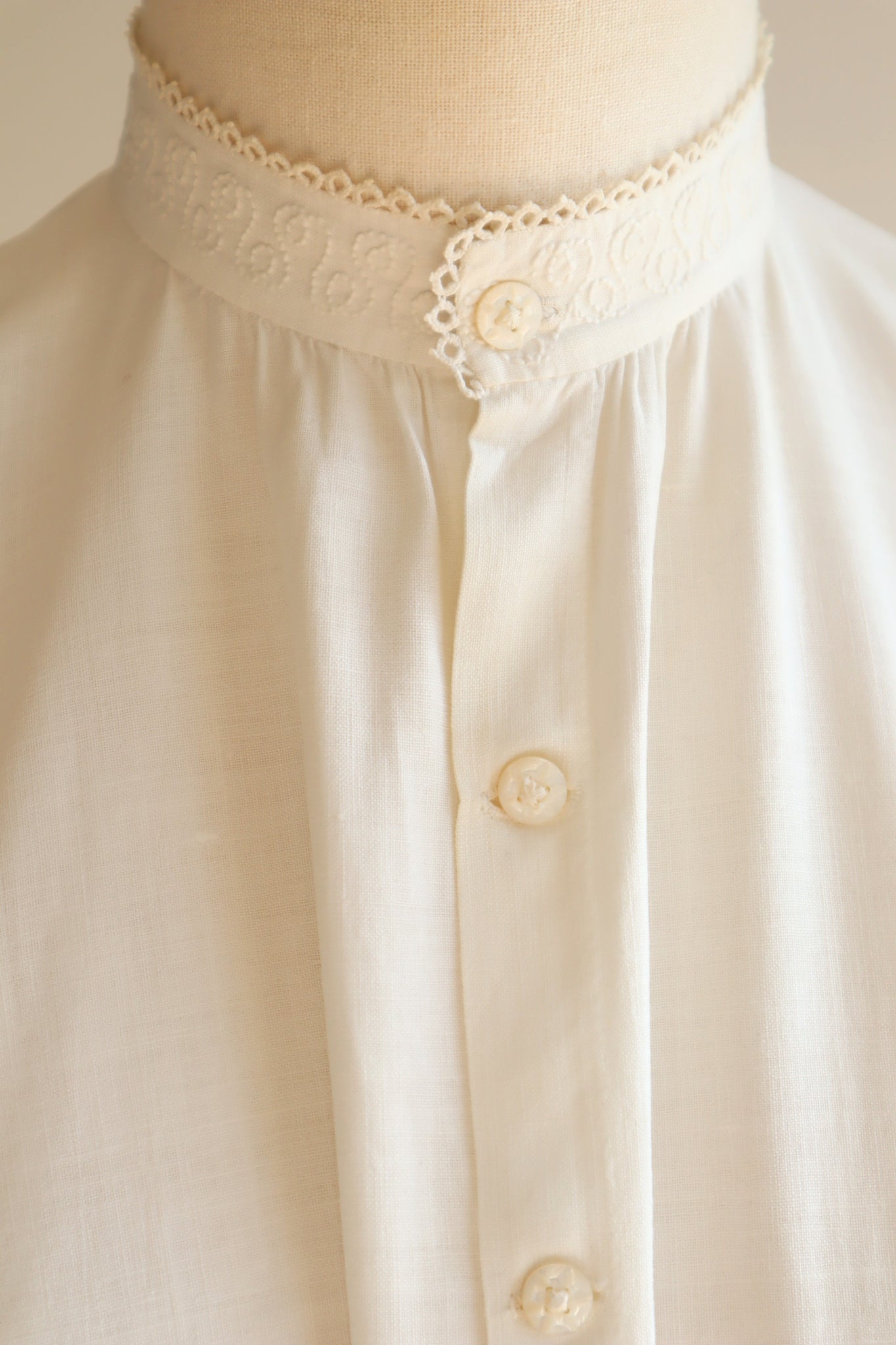 Late 1800s All Hand Sewn Cotton Blouse