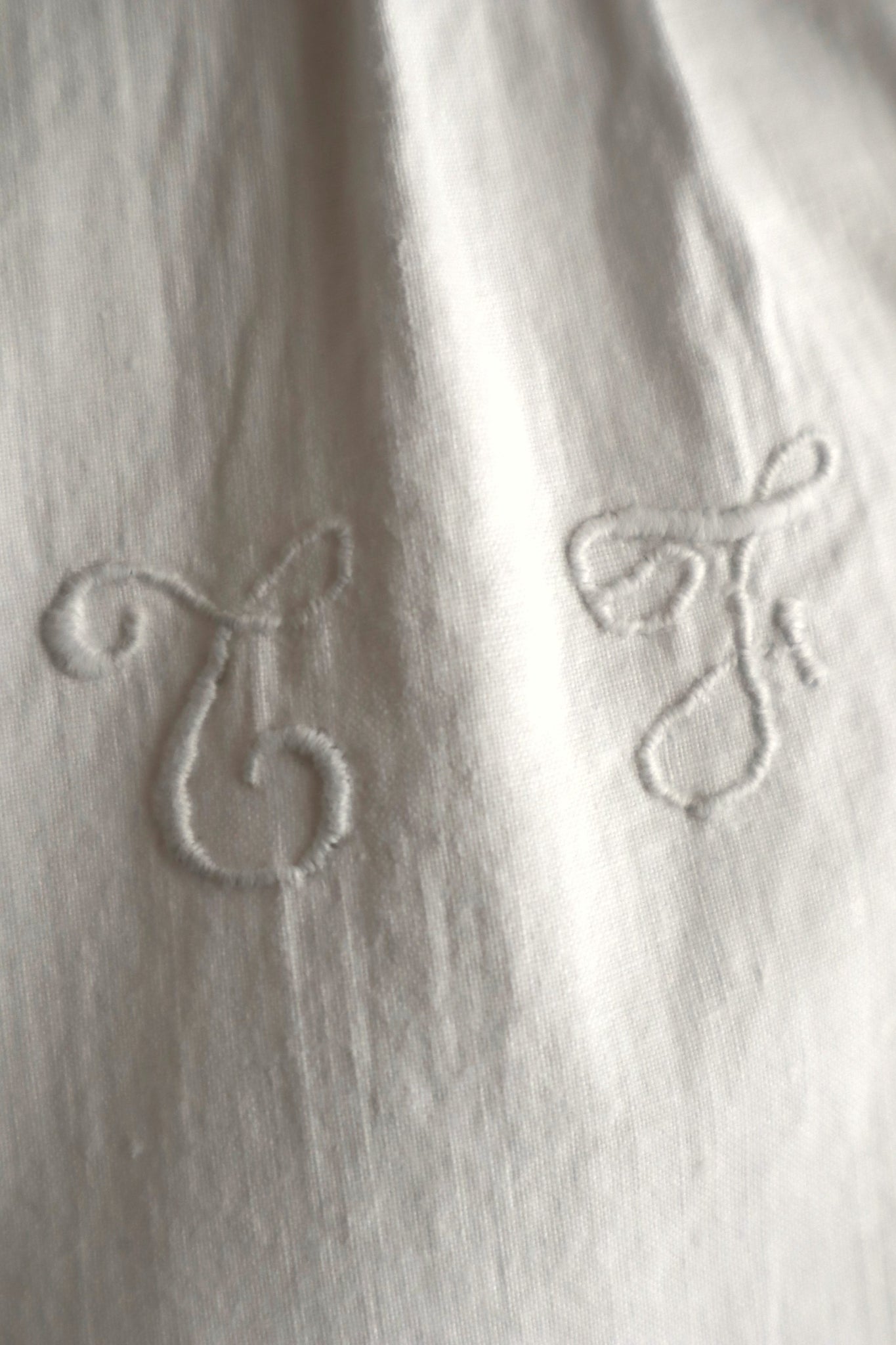 Early 20th Century French Monogram TF Cotton Blouse