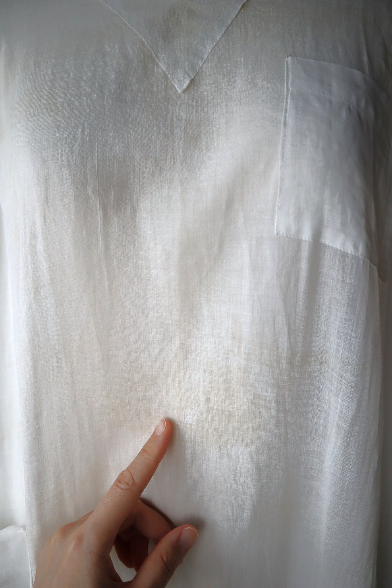 1910s–1920s American Medical Linen Work Dress