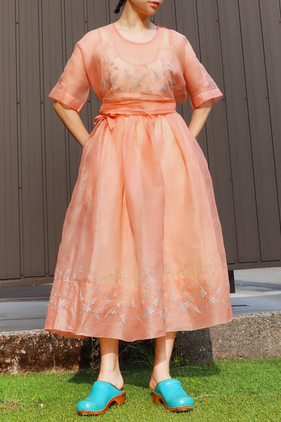 1930s~1940s Organza Blouse & Skirt