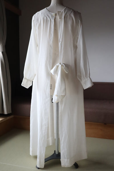 1910s–1920s American Medical Linen Work Dress