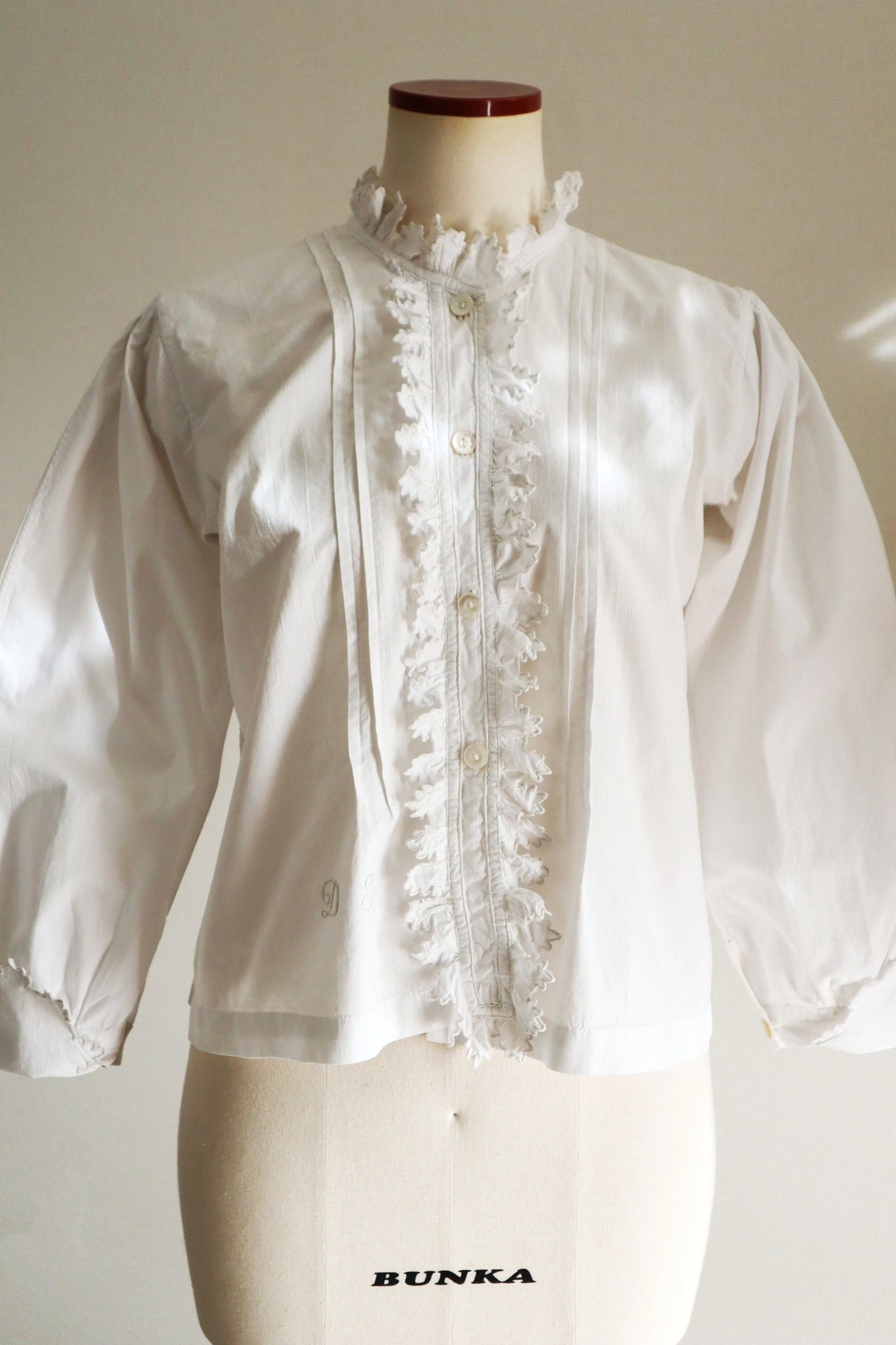 Early 20th Century French Monogram DF Cotton Blouse