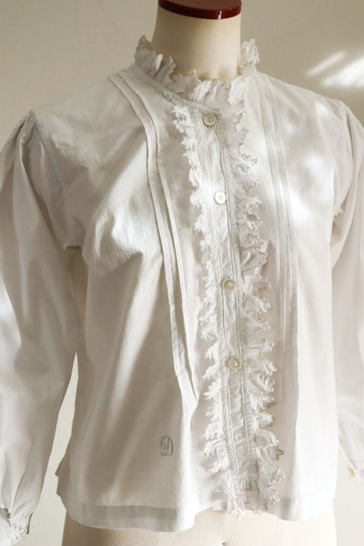 Early 20th Century French Monogram DF Cotton Blouse