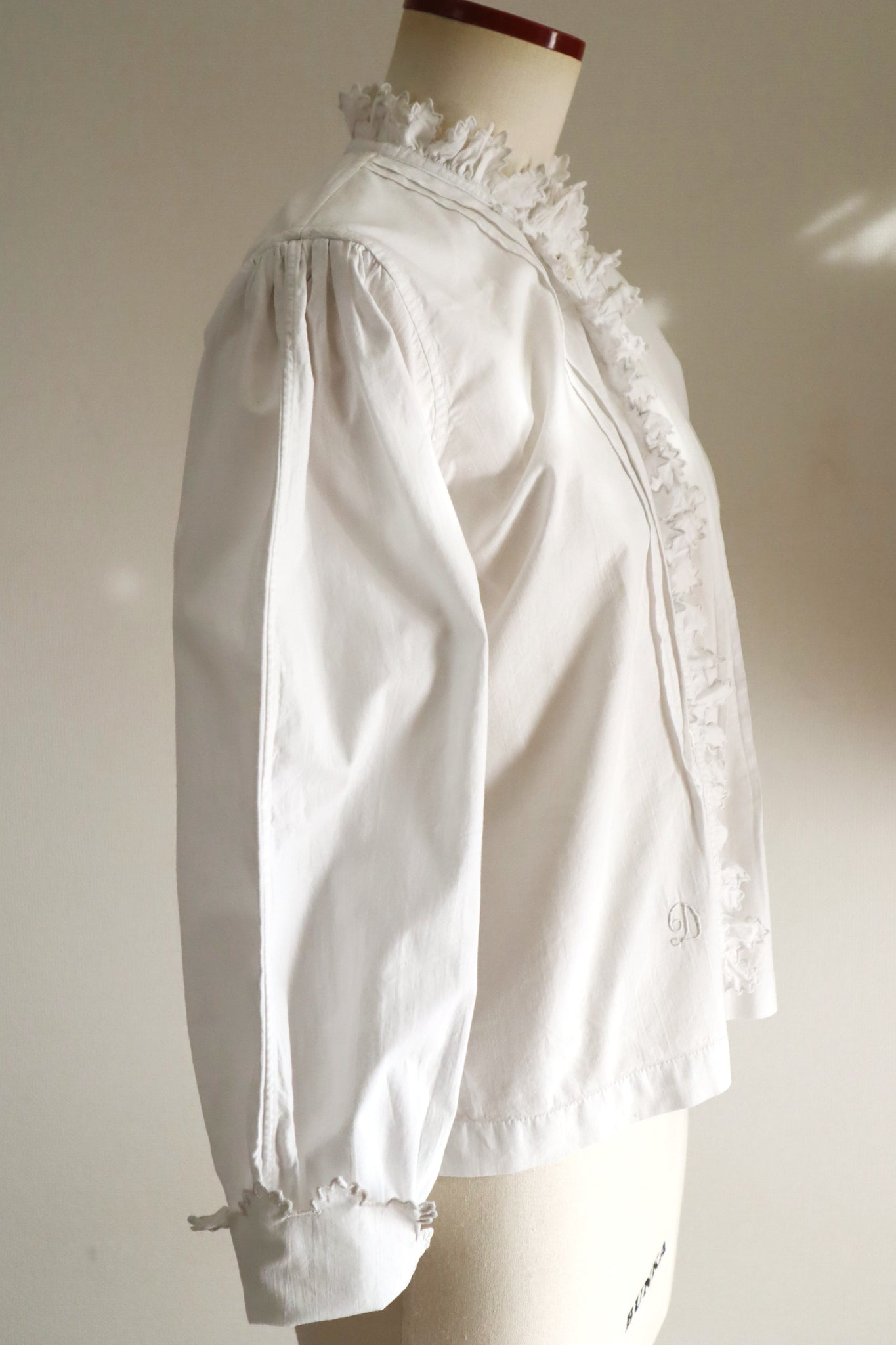 Early 20th Century French Monogram DF Cotton Blouse