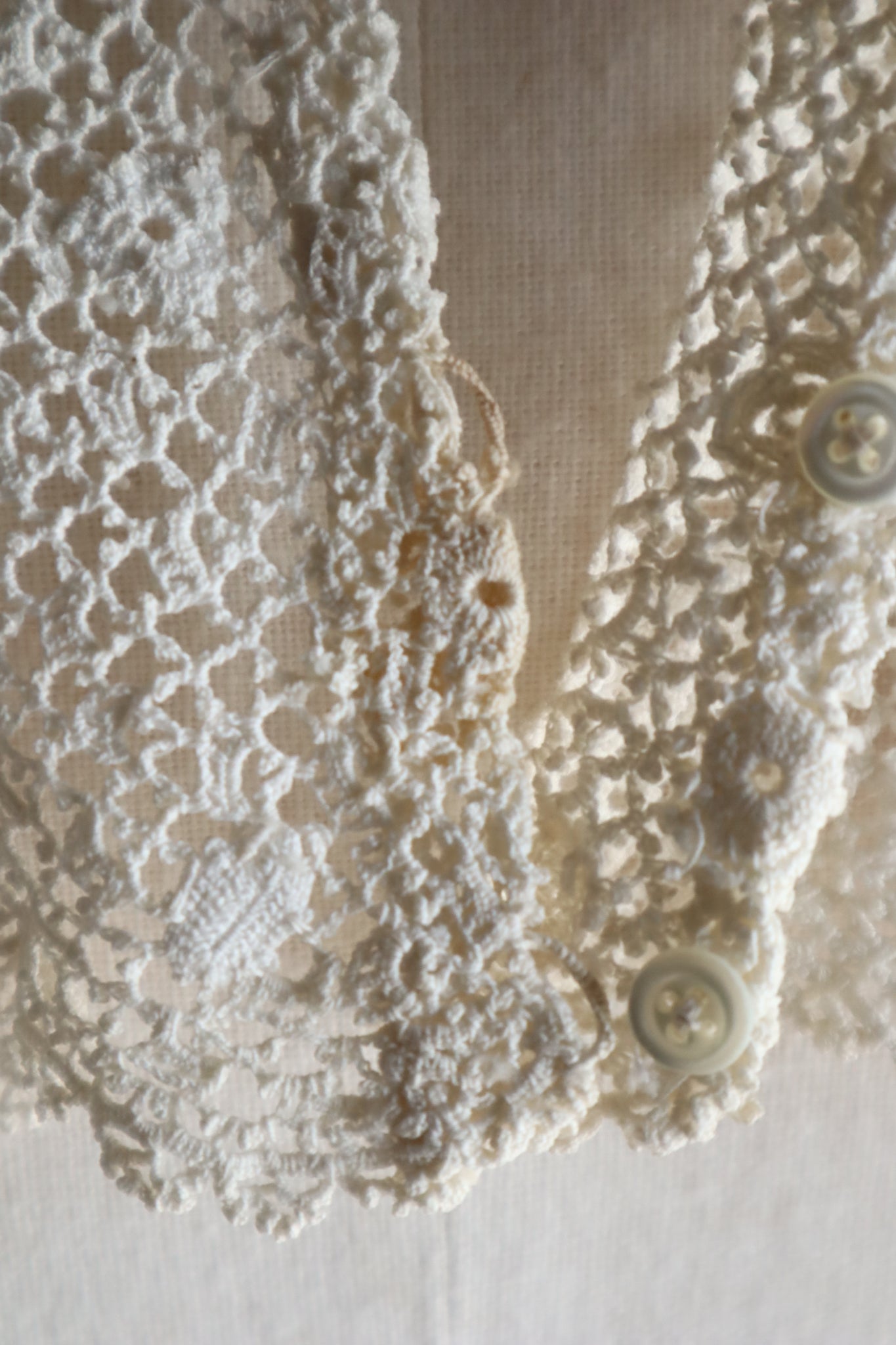 1900s French Handworked Crochet & Embroidered Lace Collar