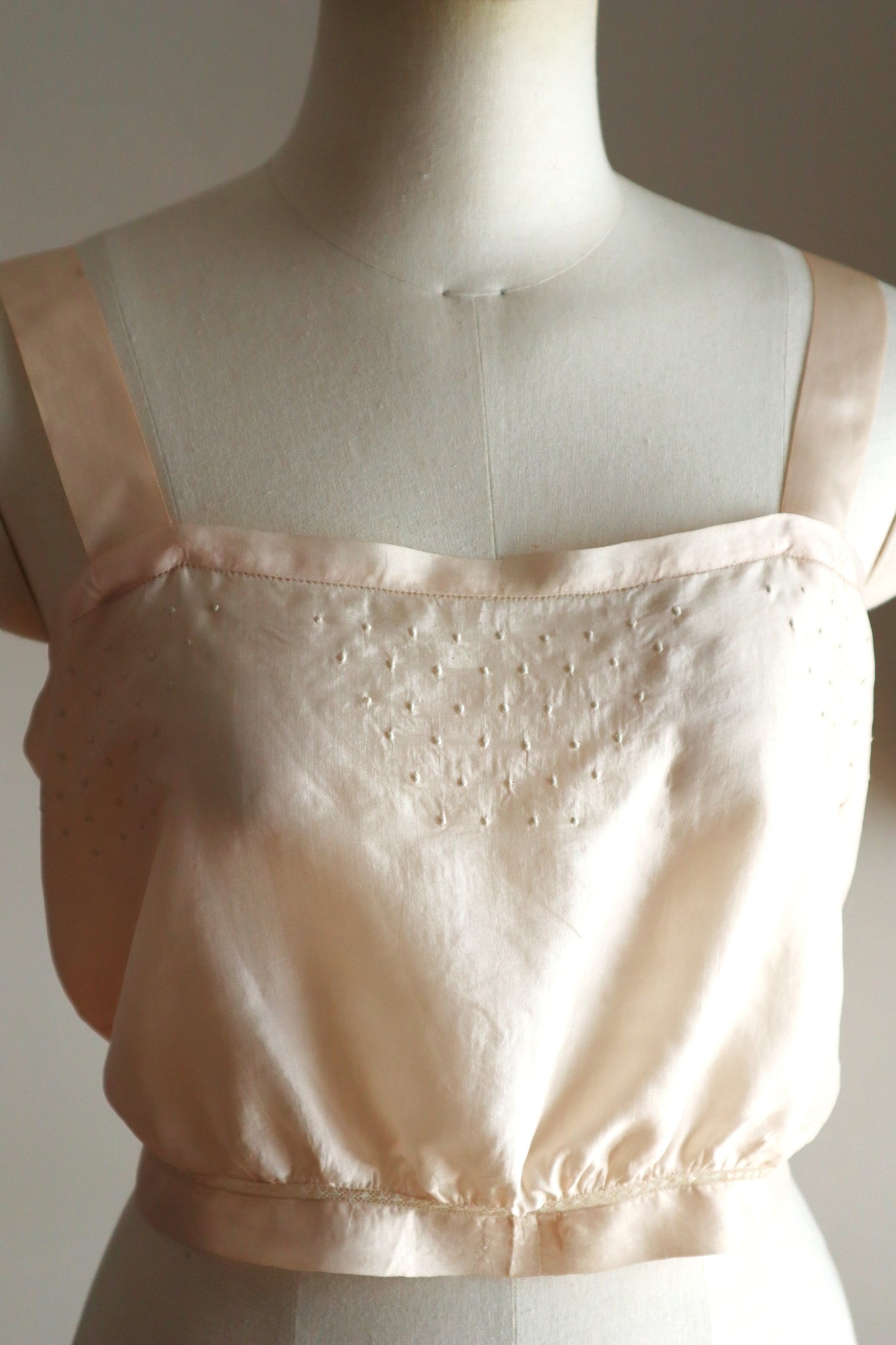 1900s French Handworked Silk Corset Cover