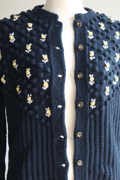 80s Navy Austrian Cardigan