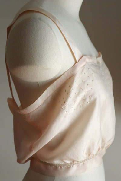 1900s French Handworked Silk Corset Cover