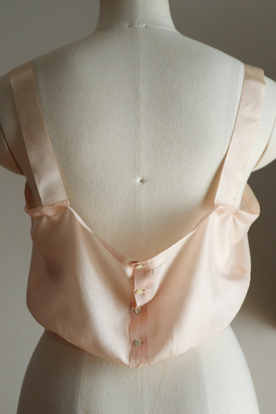 1900s French Handworked Silk Corset Cover