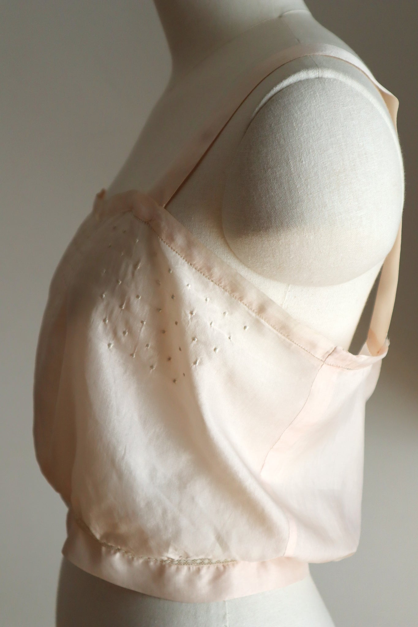 1900s French Handworked Silk Corset Cover
