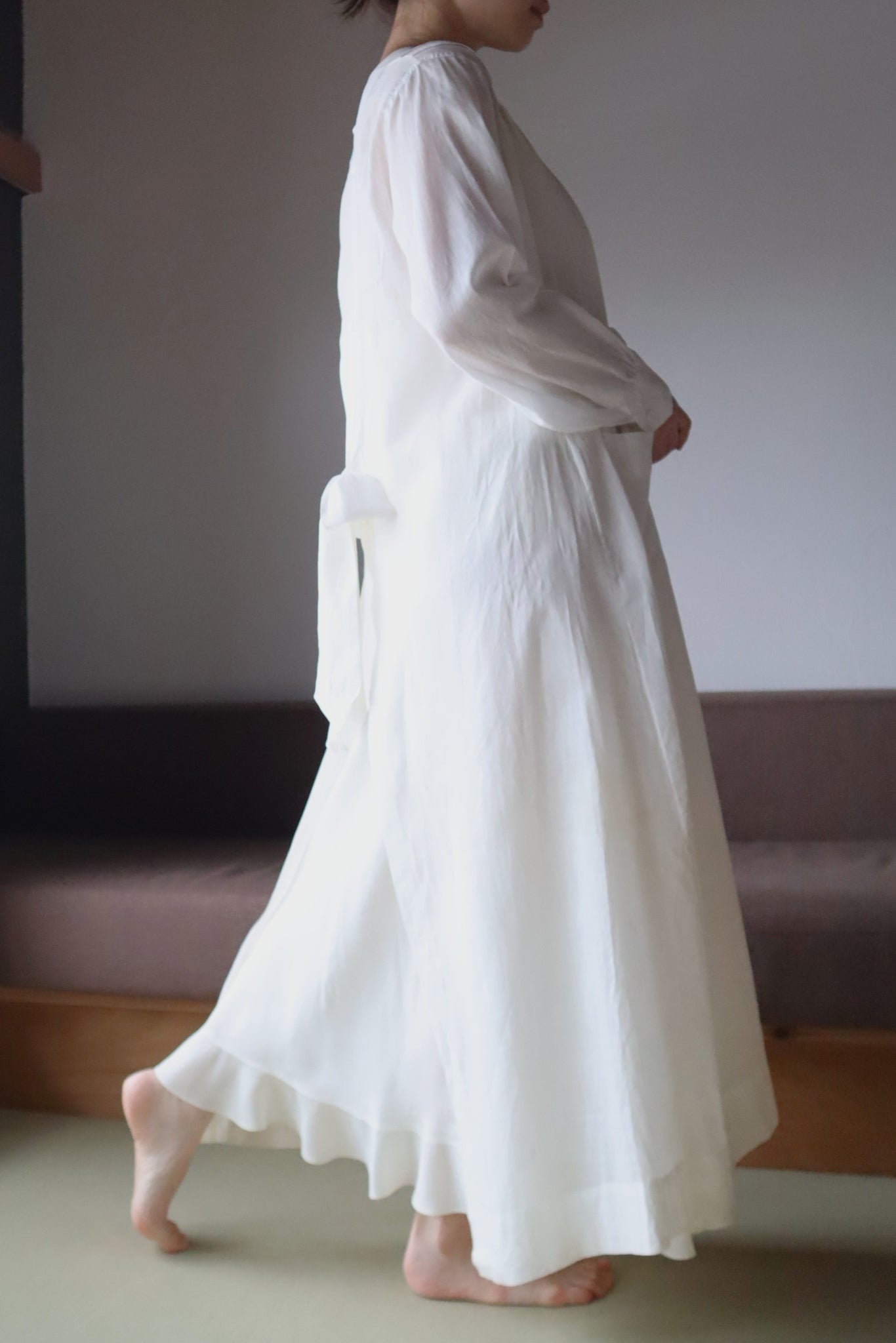 1910s–1920s American Medical Linen Work Dress