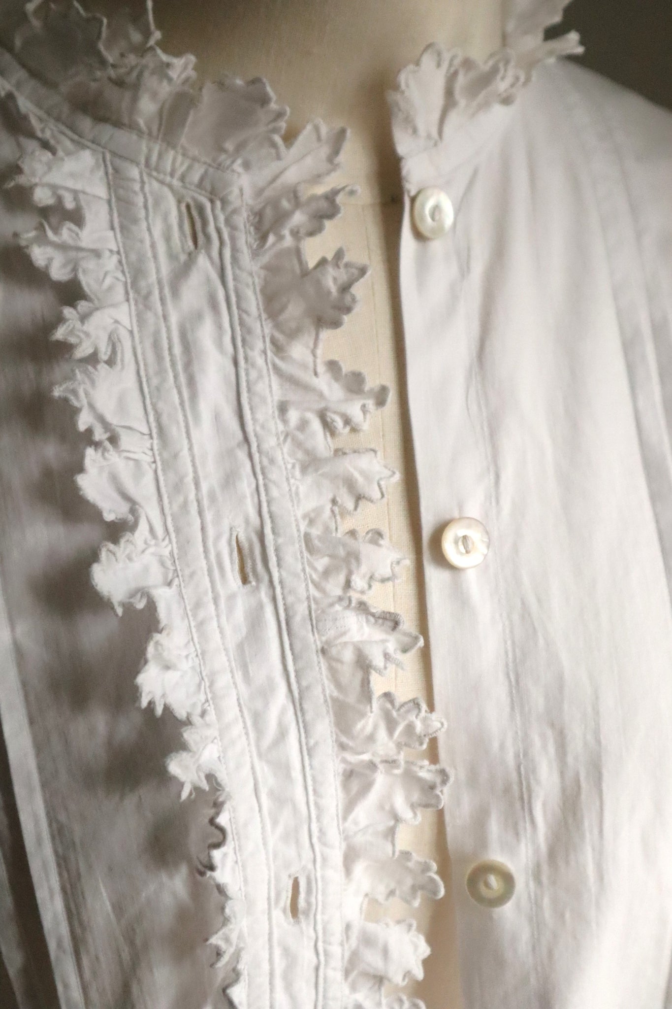 Early 20th Century French Monogram DF Cotton Blouse