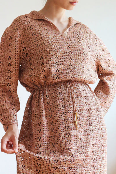 70s Hand Crocheted Glitter Dress