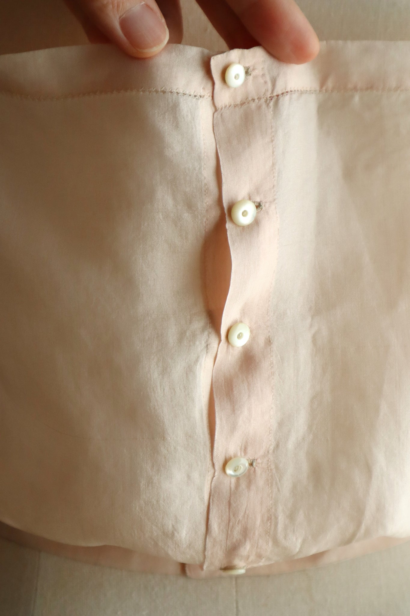 1900s French Handworked Silk Corset Cover