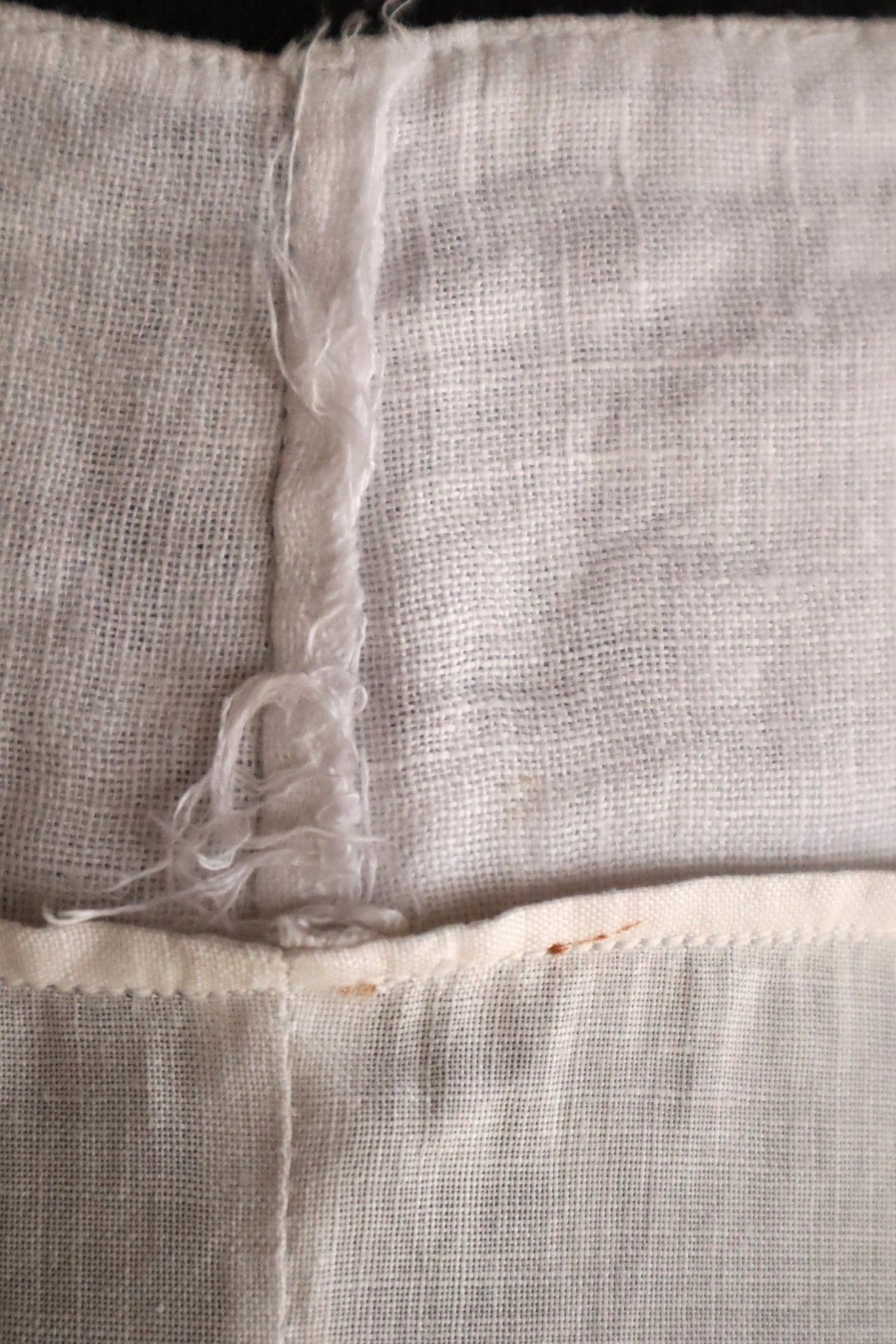 1900s–1910s French Linen Cutwork Embroidered Train Skirt