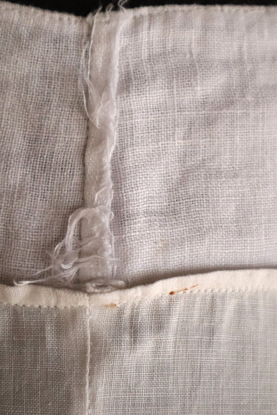 1900s–1910s French Linen Cutwork Embroidered Train Skirt
