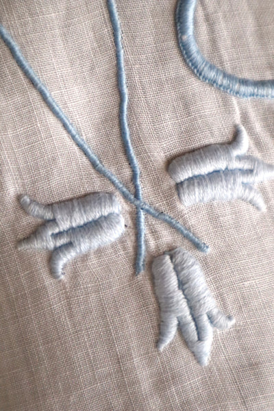 1900s–1910s French Linen Cutwork Embroidered Two-Piece Ensemble